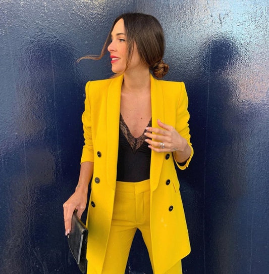 Bright Yellow Women’s Blazer – Chic & Stylish Everyday Look