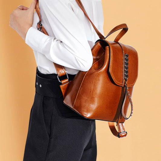 Stylish Women’s Leather Backpack – Travel & Casual Use