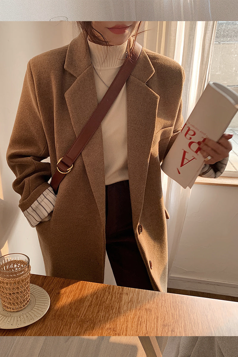 Elegant Woolen Blazer for Women – Cozy & Stylish Look