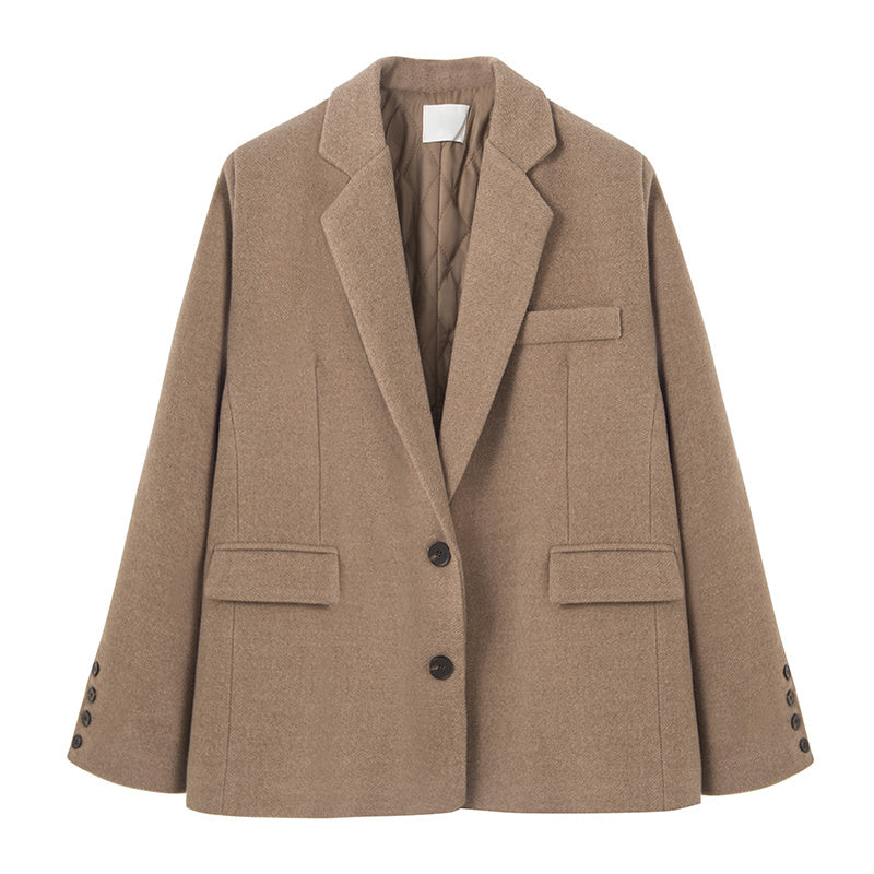 Elegant Woolen Blazer for Women – Cozy & Stylish Look