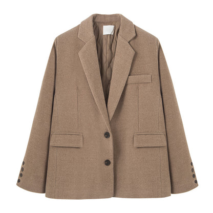 Elegant Woolen Blazer for Women – Cozy & Stylish Look