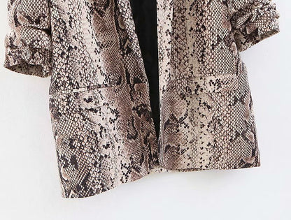 Stylish Snake Print Blazer – Stand Out with Confidence